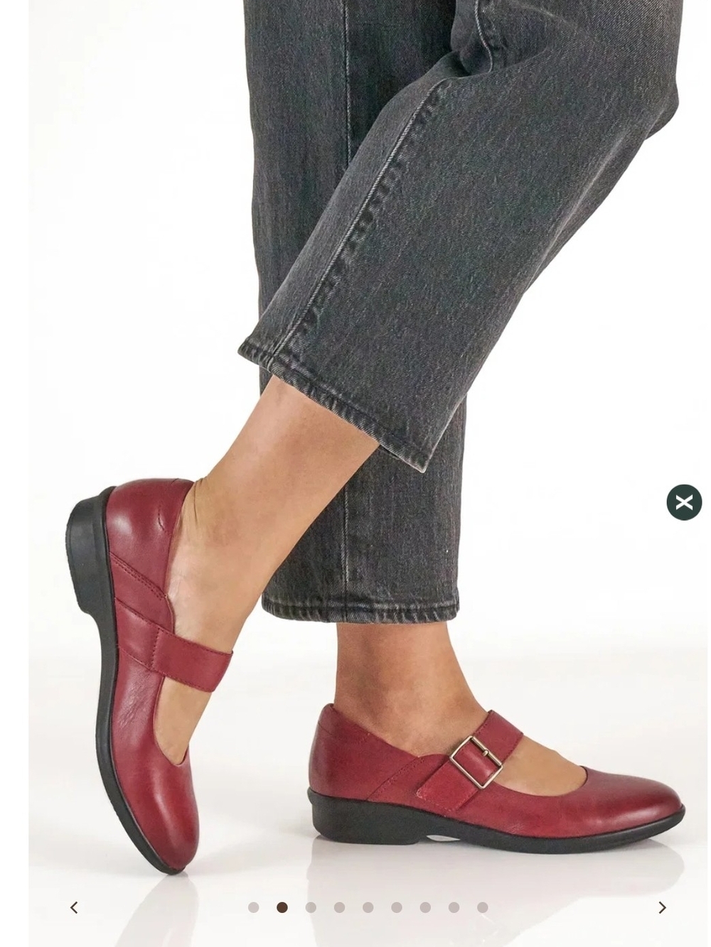 Dansko Burgundy Leather Mary Jane Flats with Buckle